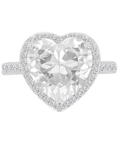 Macy's 14k Gold-plated Heart Classic Bridal Ring In Metallic
