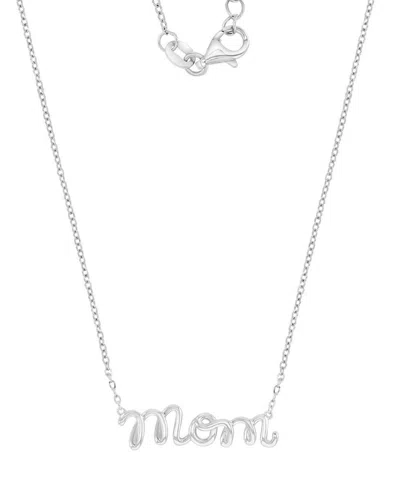 Macy's 14k Gold-plated Mom Style Charm Necklace In Silver