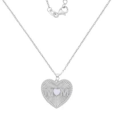 Macy's 14k Gold-plated Opal Charm Chain Necklace In Silver