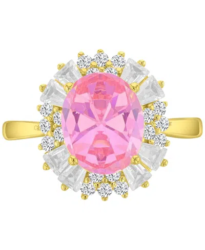 Macy's 14k Gold-plated Oval Pink Crystal Bridal Ring