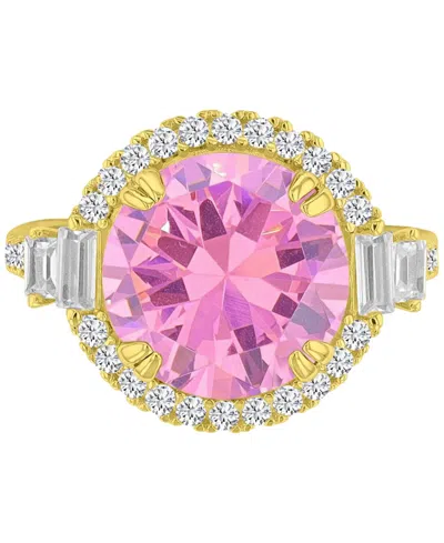 Macy's 14k Gold-plated Pink Halo Bridal Wedding Ring