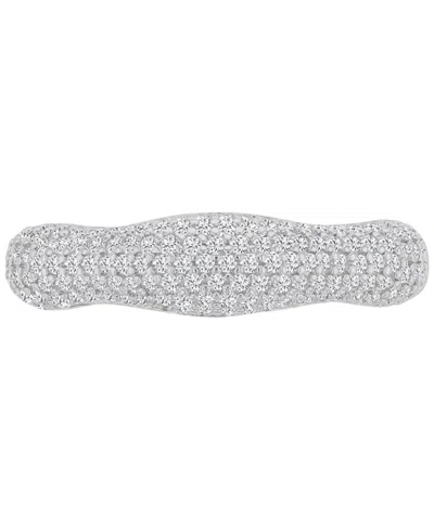 Macy's 14k Gold-plated Puff Daily Wear Ring In Silver