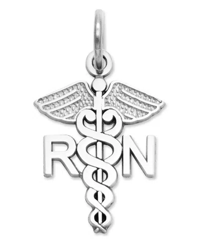 Macy's 14k White Gold Charm, Nurse Charm In Silver