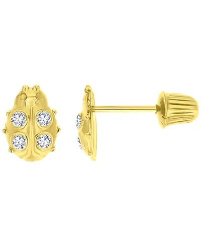 Macy's 14k Yellow Gold Lady Bug Stud Earrings In Neutral