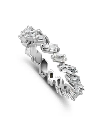 Macy's 2 5/8 Cttw 4x2mm 3x3mm Baguette Cut Cubic Zirconia Stones Alternating Eternity Band Ring In Silver