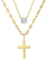 Macy's 2-pc. Diamond Necklace Set (1/20 Ct. T.w.) In 14k Yellow Gold Over Sterling Silver In Gold
