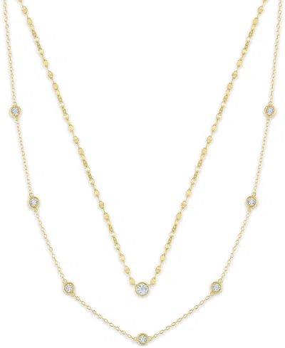 Macy's 2-pc. Diamond Necklace Set (1/6 Ct. T.w.) In 14k Yellow Gold Over Sterling Silver Or Sterling Silver