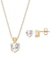 MACY'S 2-PC. SET BLUE TOPAZ HEART PENDANT NECKLACE & MATCHING STUD EARRINGS (2-3/4 CT. T.W.) IN 10K GOLD (A