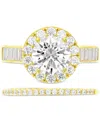 Macy's 2-pc. Set Cubic Zirconia Halo Ring & Band In Gold