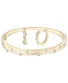 Macy's 2-pc. Set Diamond Bangle Bracelet And Hoop Earrings (1/4 Ct. T.w.) In 14k Gold-plated Sterling Silve In Gold