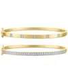 Macy's 2-pc. Set Diamond Bangle Bracelets (1/5 Ct. T.w.) In 14k Gold-plated Sterling Silver In Gold-plated Sterling Silver