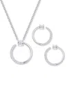 Macy's 2-pc. Set Diamond Circle Pendant Necklace & Matching Circle Stud Earrings (1/3 Ct. T.w.) In Sterling In Sterling Silver