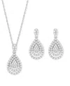 Macy's 2-pc. Set Diamond Teardrop Pendant Necklace & Matching Earrings (1 Ct. T.w.) In Sterling Silver In Sterling Silver