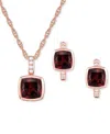 Macy's 2-pc. Set Garnet: (4-1/6 Ct. T.w.) & Lab-grown White Sapphire (1/20 Ct. T.w.) Pendant Necklace & Mat In Garnet