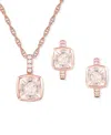 Macy's 2-pc. Set Garnet: (4-1/6 Ct. T.w.) & Lab-grown White Sapphire (1/20 Ct. T.w.) Pendant Necklace & Mat In Morganite
