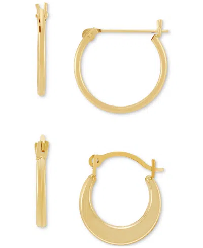 Macy's 2-pc. Set Hoop Earrings In 14k Yellow Gold