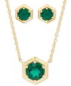 Macy's 2-pc. Set Lab-created Emerald Solitaire Pendant Necklace & Matching Stud Earrings (2-3/4 Ct. T.w.) I In Emerald
