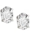 Macy's 2-pc. Set Lab Grown White Sapphire Oval Pendant Necklace & Stud Earrings (3-1/2 Ct. T.w.) In Sterlin In White
