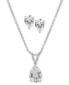 Macy's 2-pc. Set Lab Grown White Sapphire Pear Pendant Necklace & Matching Stud Earrings (2-1/5 Ct. T.w.) I