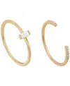Macy's 2-piece Cubic Zirconia Open Stackable Ring Set (0.23 Ct. T.w.) In Gold Over Sterling Silver In Gold