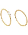 Macy's 2-piece Cubic Zirconia Open Stackable Ring Set (0.27 Ct. T.w.) In Gold Over Sterling Silver In Gold