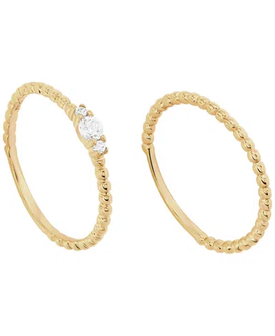 Macy's 2-piece Cubic Zirconia Open Stackable Ring Set (0.27 Ct. T.w.) In Gold Over Sterling Silver