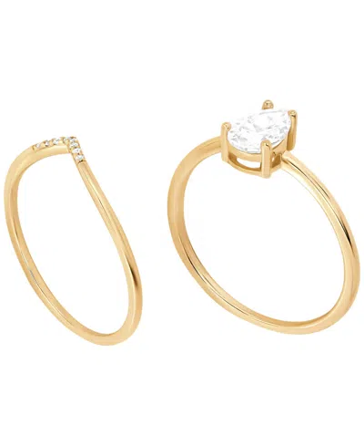 Macy's 2-piece Cubic Zirconia Ring Set (1.25 Ct. T.w.) In Sterling Silver Or Gold Over Sterling Silver