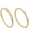 Macy's 2-piece Cubic Zirconia Stackable Ring Set (0.17 Ct. T.w.) In Gold Over Sterling Silver In Gold