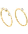Macy's 2-piece Cubic Zirconia Stackable Ring Set (0.48 Ct. T.w.) In Gold Over Sterling Silver In Gold