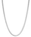 Macy's 24" Two-tone Franco Chain Necklace In 14k Gold-plated & Sterling Silver (also In Sterling Silver) In Silver