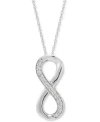 Macy's 241 Wear It Both Ways Diamond Infinity Pendant Necklace (1/8 Ct. T.w.) In 14k White Gold In White Gold