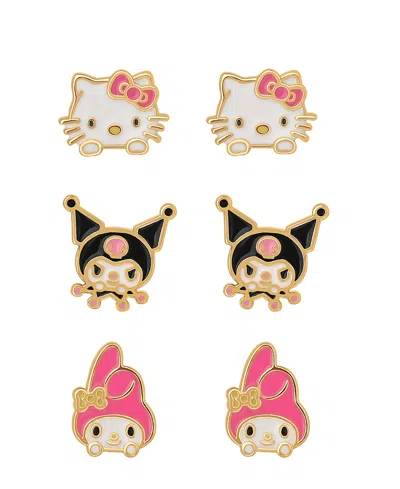 Macy's 3-pc. Friends Earrings Set In 18k Yellow Gold Over Sterling Silver