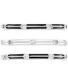 Macy's 3-pc. Set Cubic Zirconia & Enamel Stack Rings In Sterling Silver