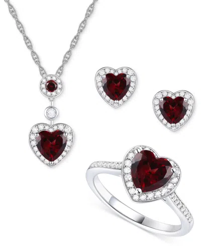 Macy's 3-pc. Set Garnet: (4 Ct. T.w.) & Lab-grown White Sapphire (3/4 Ct. T.w.)amethyst (3-1/3 Ct. T.w.) He
