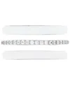 Macy's 3-pc. Set Enamel & Cubic Zirconia Stack Ring In Sterling Silver In Silver