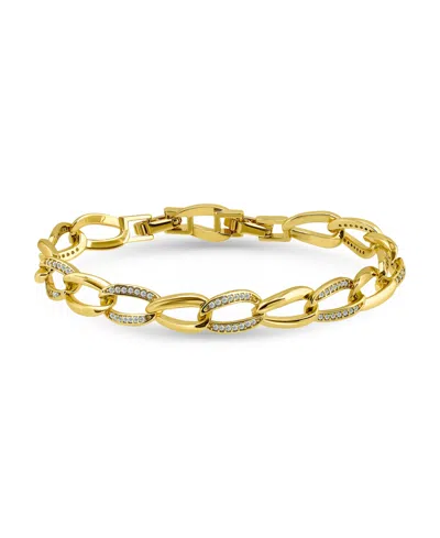 Macy's 3/8 Ct. T.w Cubic Zirconia Pave Open Link Bracelet, Created For  In Gold