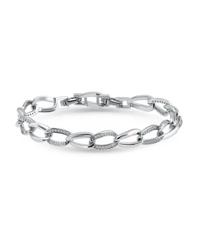 Macy's 3/8 Ct. T.w Cubic Zirconia Pave Open Link Bracelet, Created For  In Orange