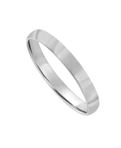 Macy's 3mm Low Dome Wedding Band Ring In 10k White Gold (also In 10k Yellow Gold) In Metallic