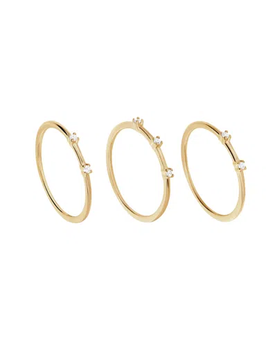 Macy's 3-pc. Cubic Zirconia Stackable Ring Set In Gold