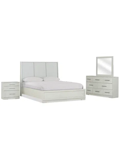 Macy's 3-piece Matrix Bedroom Set (california King Bed, Dresser, & Nightstand),  Exclusive In White