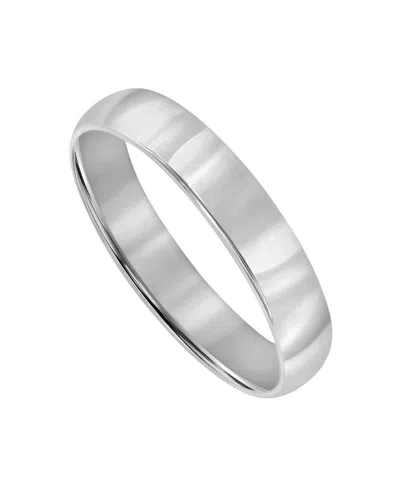 Macy's 4mm Low Dome Wedding Band Ring In 10k White Gold (also In 10k Yellow Gold) In Gray