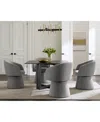 Macy's 5 Pc. Dining Set (emila Square Table & 4 Korder Chairs), Created For  In Gray