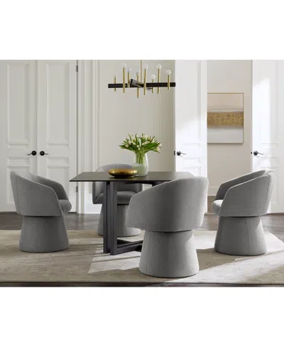 Macy's 5 Pc. Dining Set (emila Square Table & 4 Korder Chairs), Created For  In Gray