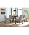 Macy's 5-pc. Dining Set (gardley Round Table & 4 Everly Ii Side Chairs), Created For  In Grey