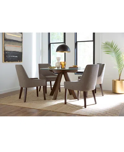Macy's 5-pc. Dining Set (gardley Round Table & 4 Everly Ii Side Chairs), Created For  In Grey