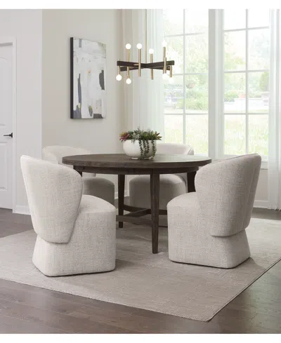 Macy's 5 Pc. Set (griffith Round Dining Table & 4 Dimova Chairs), Created For  In Cloud