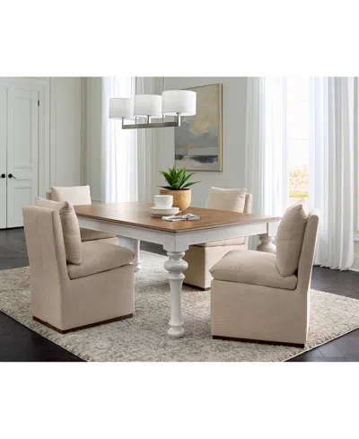 Macy's 5 Pc. Set (mandeville Rectangular Dining Table & 4 Kenity Ii Side Chairs), Created For  In White