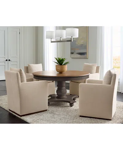 Macy's 5 Pc. Set (mandeville Round Dining Table & 4 Kenity Ii Arm Chairs), Created For  In Brown
