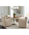 Macy's 5 Pc. Set (mandeville Round Dining Table & 4 Kenity Ii Arm Chairs), Created For  In White