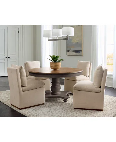 Macy's 5 Pc. Set (mandeville Round Dining Table & 4 Kenity Ii Side Chairs), Created For  In Brown